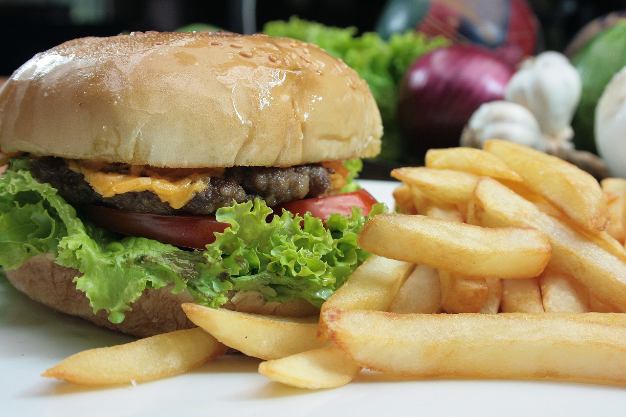 Fast Food Restaurant - Burger, cheeseburger, chips